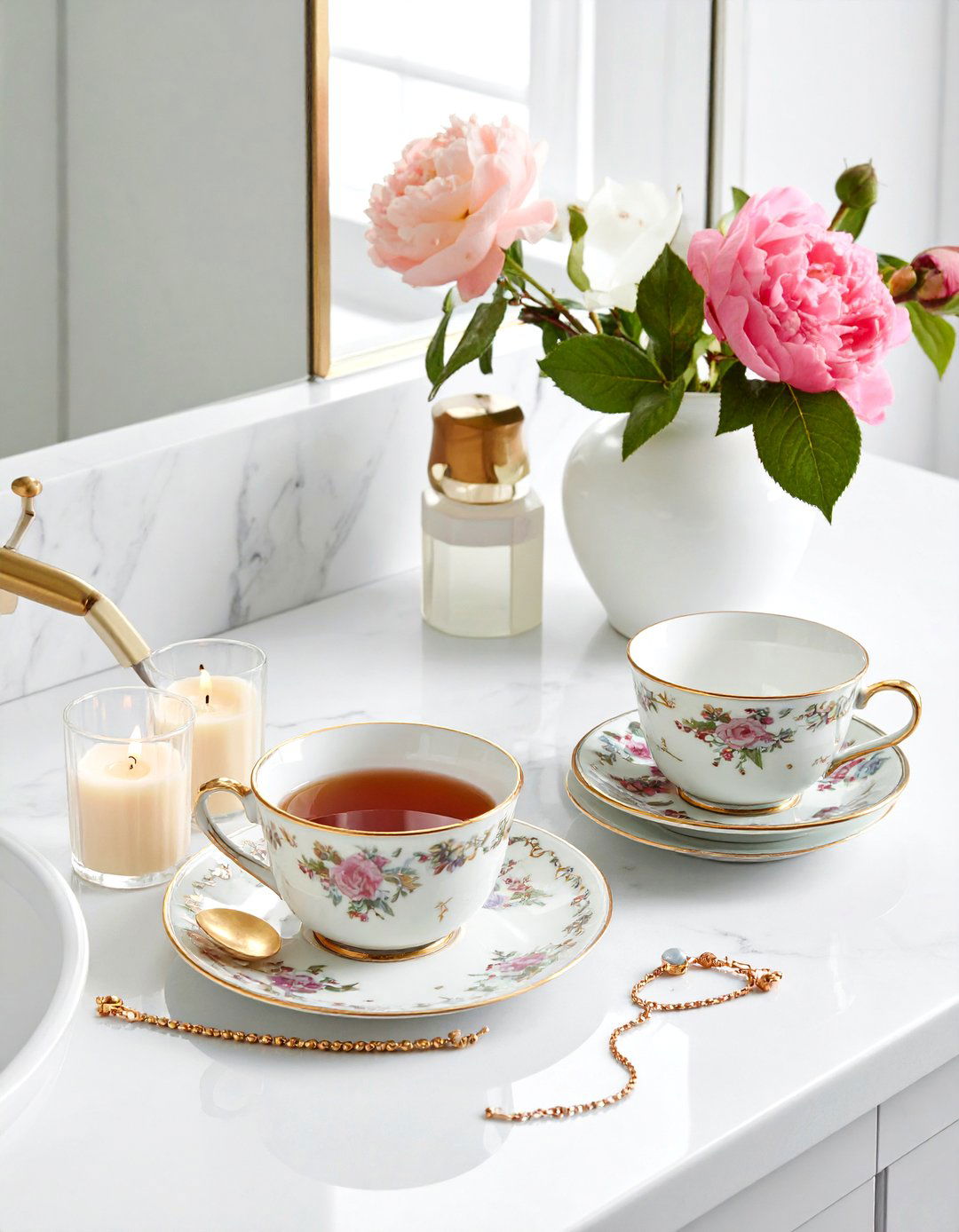 Vintage Teacup Storage - 30 bathroom upcycled ideas