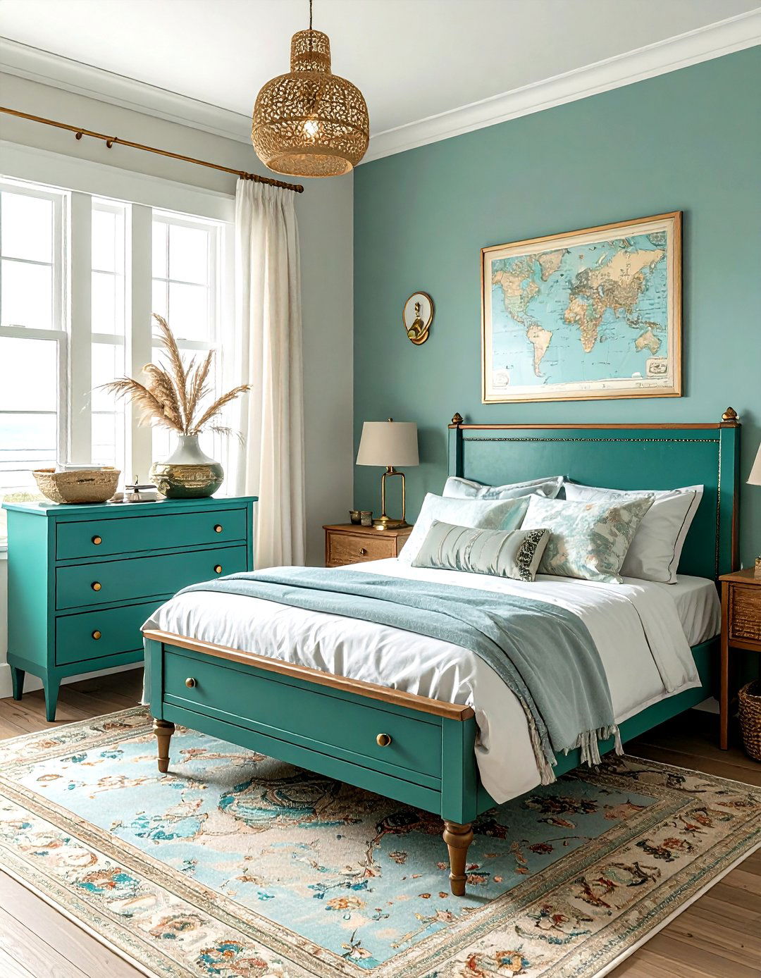 Vintage Teal Coastal Bedroom - 30 coastal teal bedroom ideas