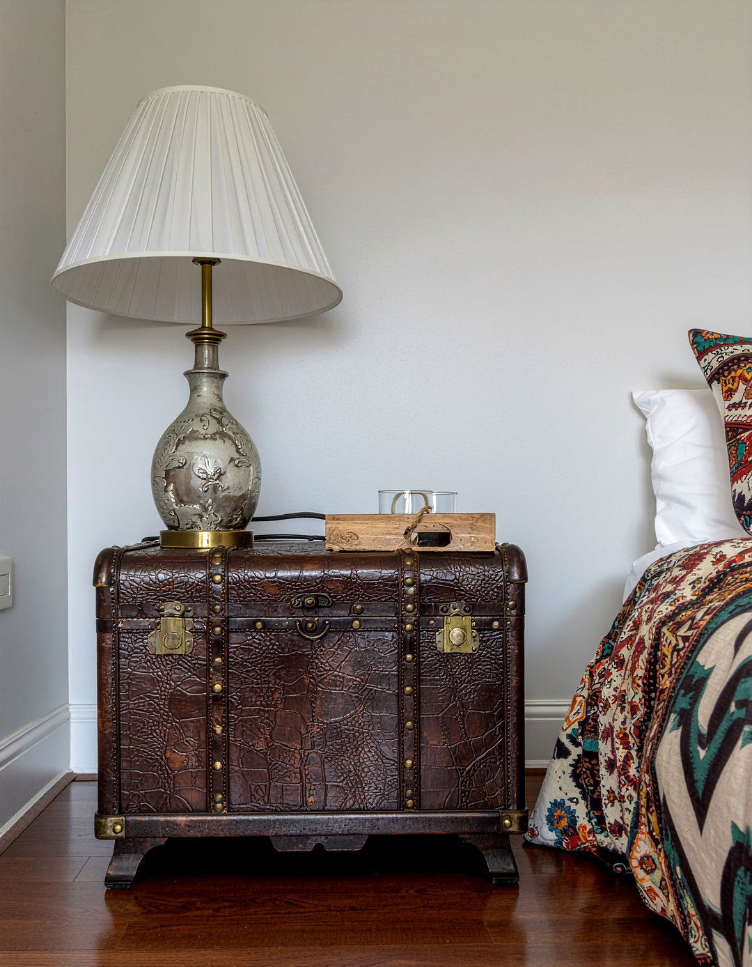 Vintage Trunk - 30 bedroom nightstand alternatives