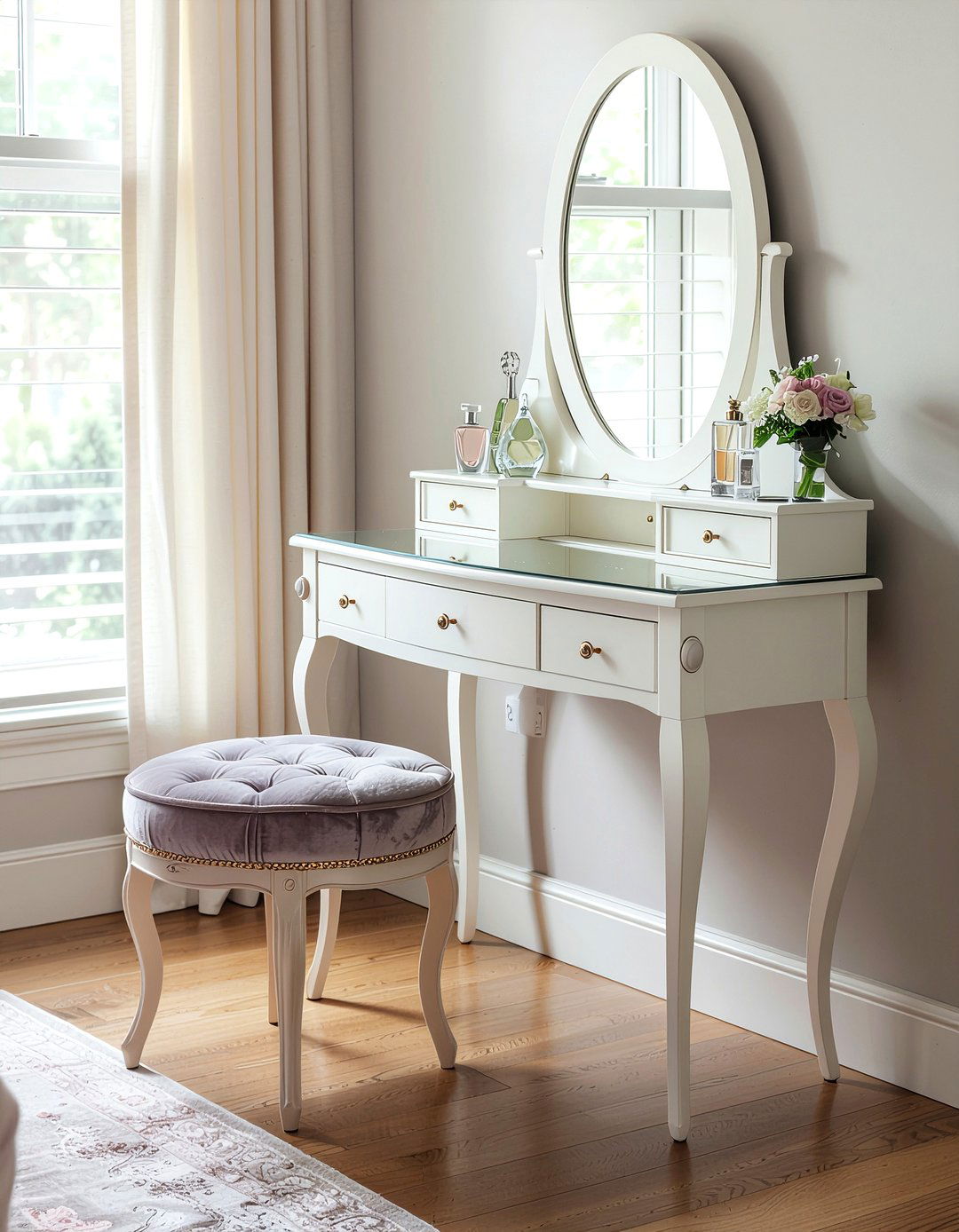 Vintage Vanity Set - 30 vintage bedroom ideas