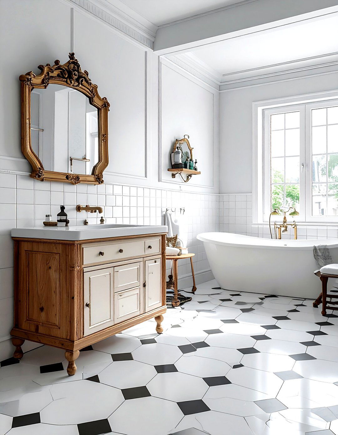 Vintage White Bathroom - 30 white bathroom design ideas