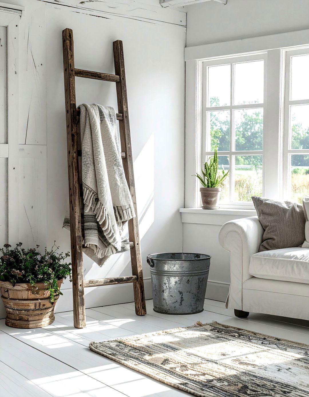 Vintage White Farmhouse Living Room Finds - 30 farmhouse white living room ideas