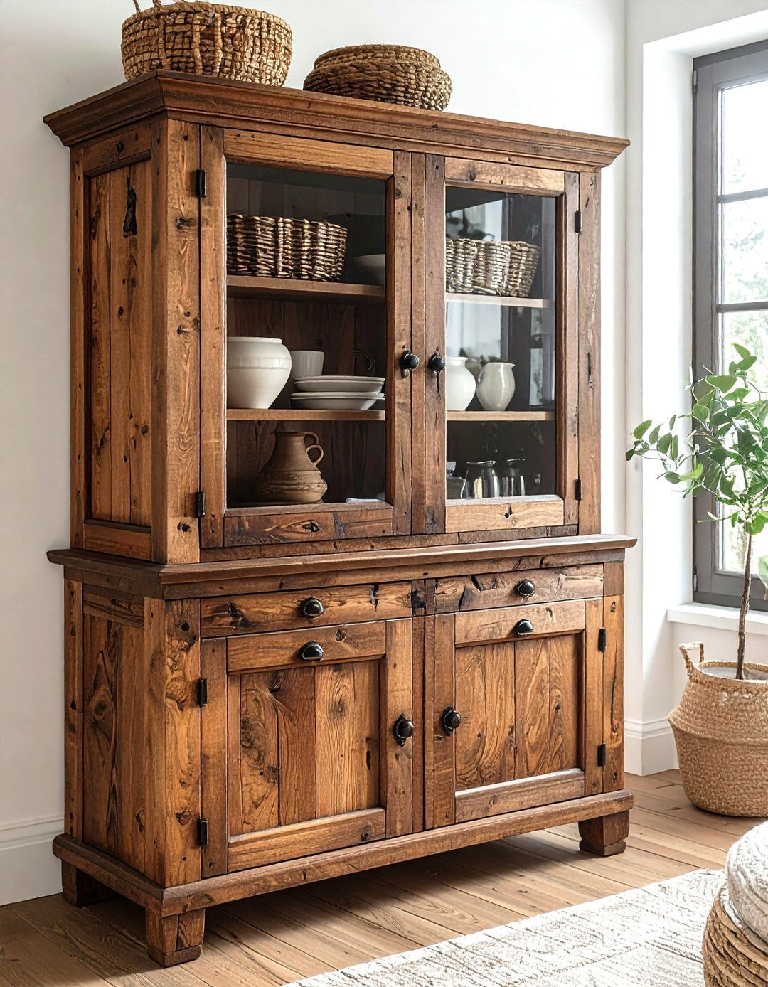 Vintage Wood Hutch - 30 kitchen hutch ideas