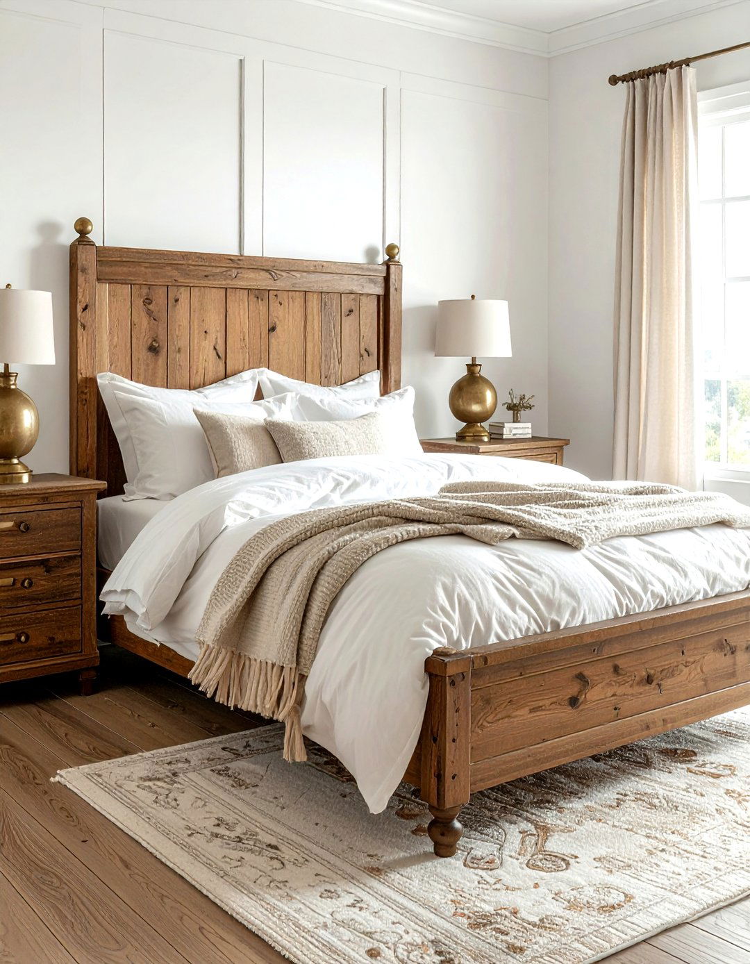 Vintage Wooden Bed Frame - 30 thrifted bedroom ideas