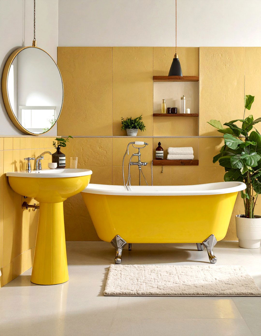Vintage Yellow Bathroom Fixtures - 30 yellow bathroom ideas