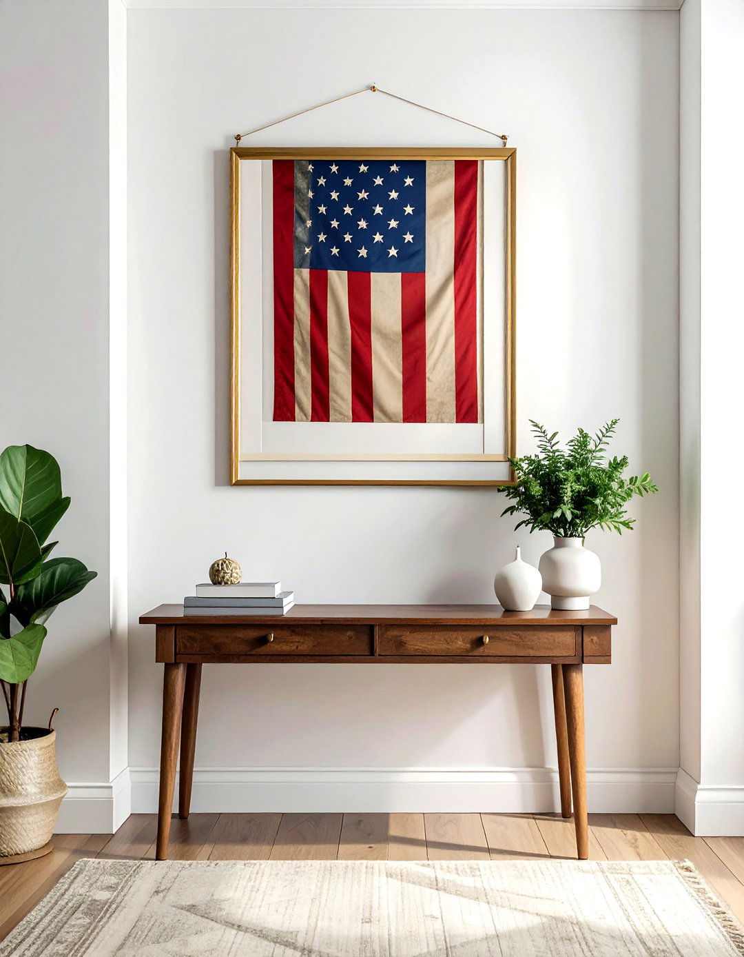 Vintage american flag wall art - 30 patriotic decor ideas