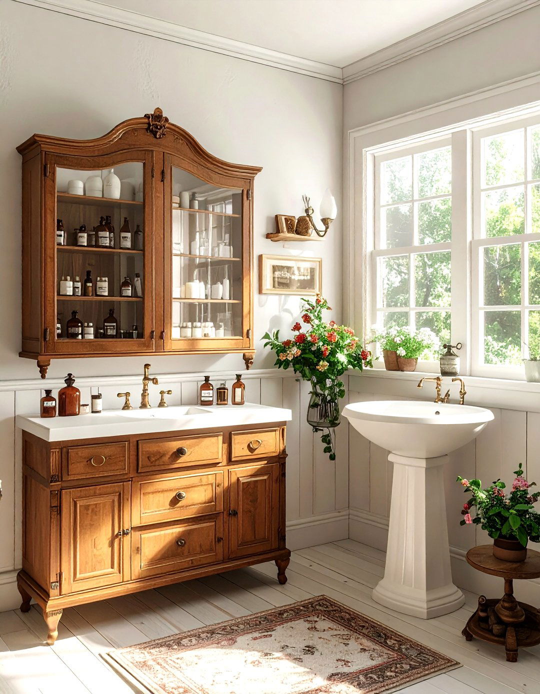 Vintage apothecary bathroom - 30 vintage home decor ideas