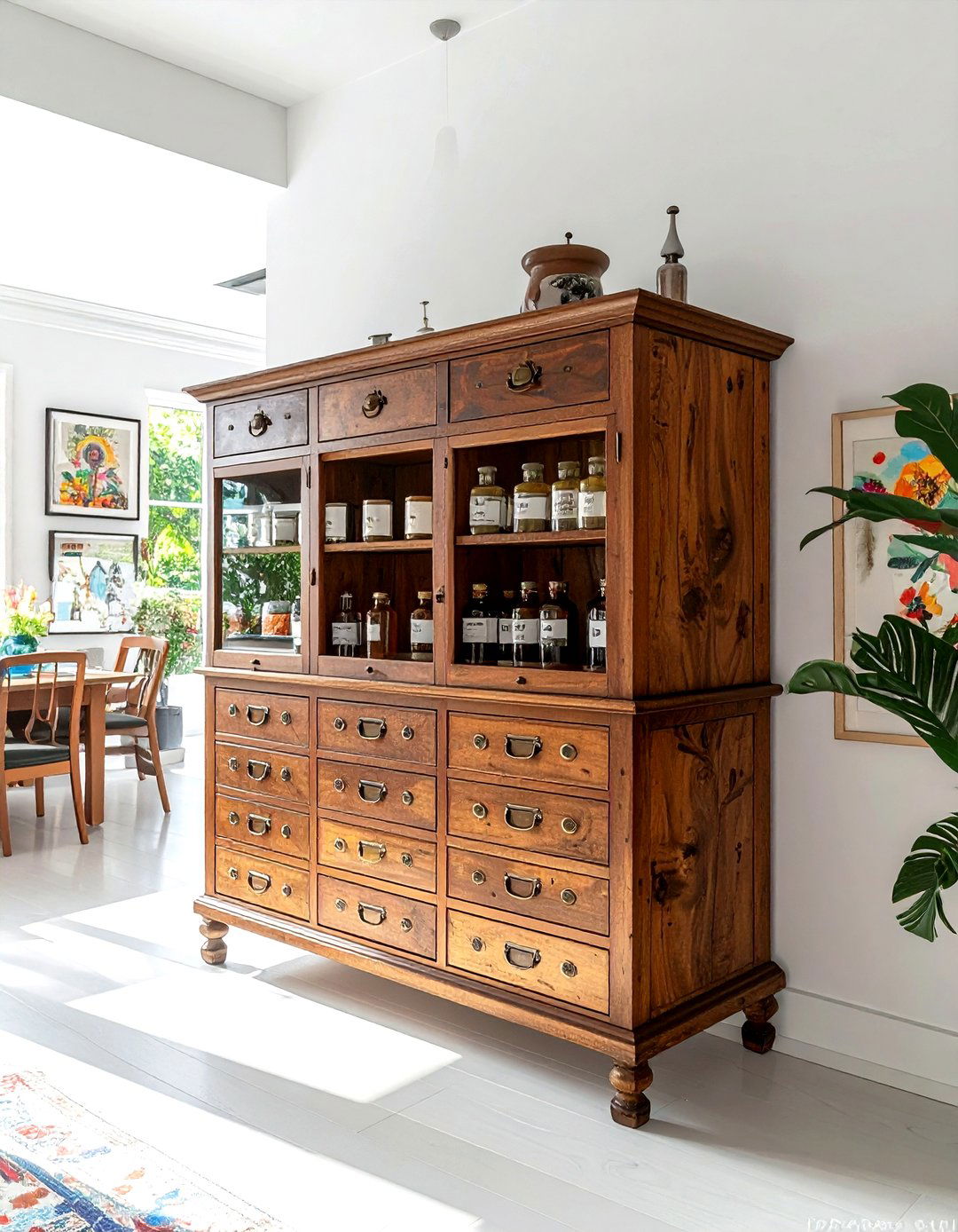 Vintage apothecary cabinet - 30 dining room clever storage ideas