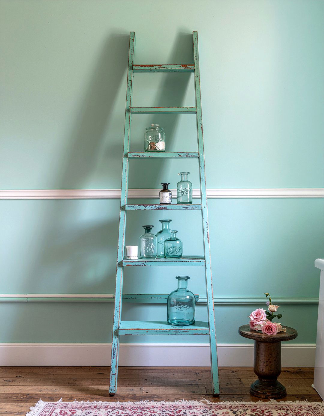 Vintage bathroom ladder shelf - 30 bathroom ladder shelf ideas