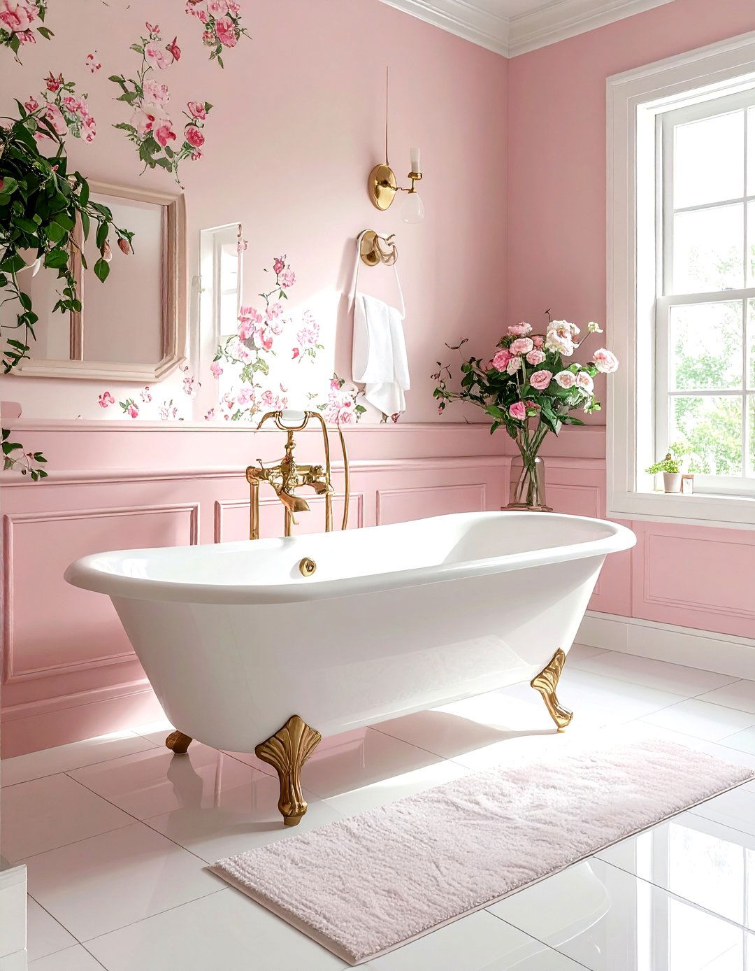 Vintage blush bathroom - 30 blush bathroom ideas
