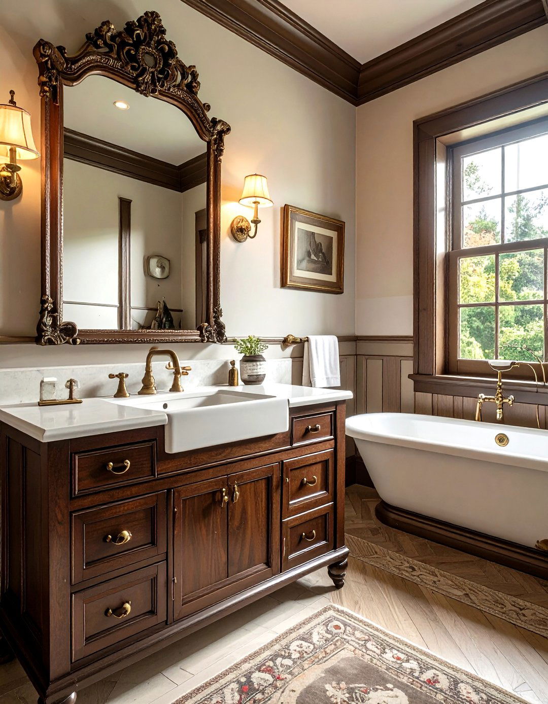 Vintage brass bathroom faucet - 30 widespread faucet ideas