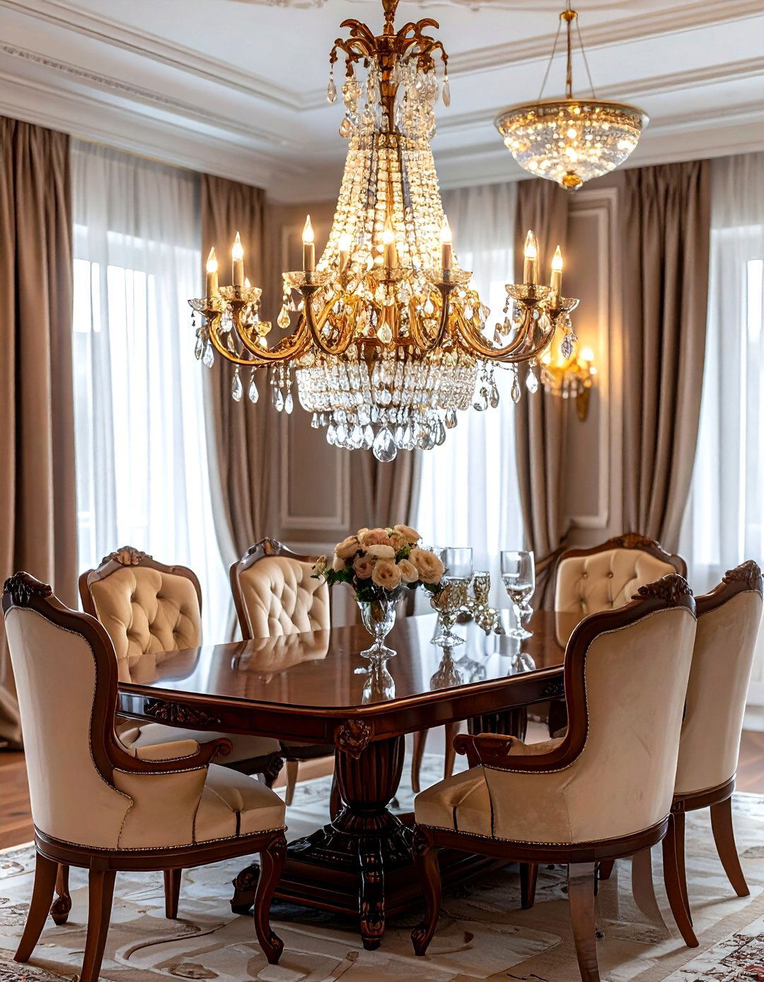 Vintage brass crystal chandelier - 30 brass chandelier dining room ideas