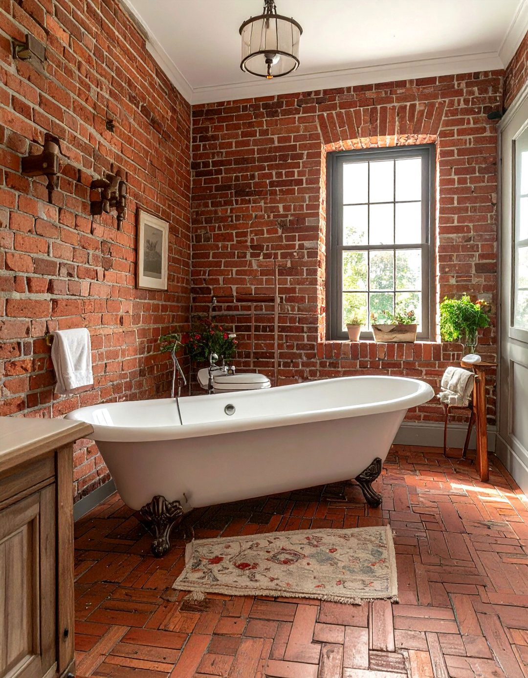 Vintage brick - 30 brick bathroom ideas