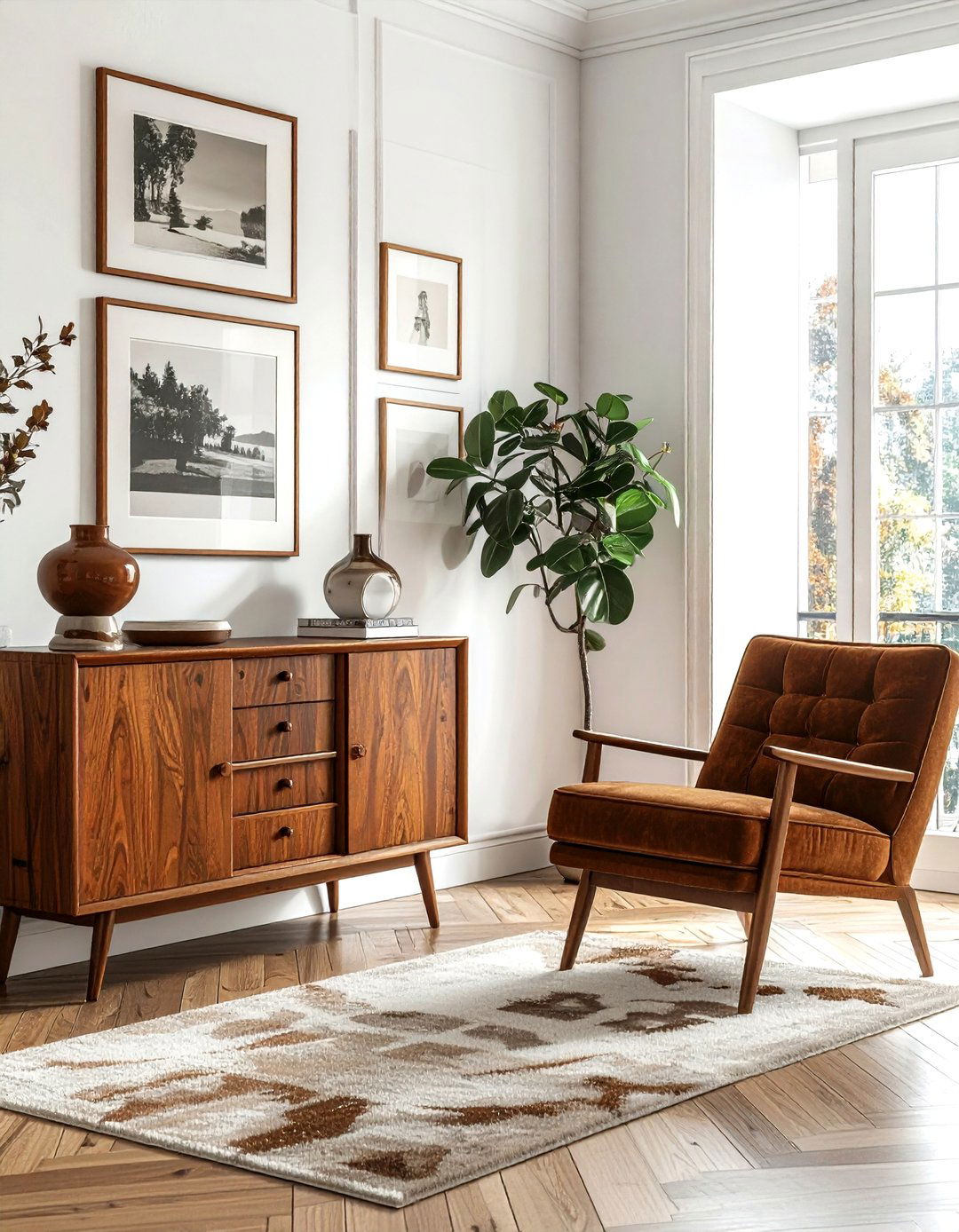 Vintage brown and white living room - 30 brown and white living room ideas