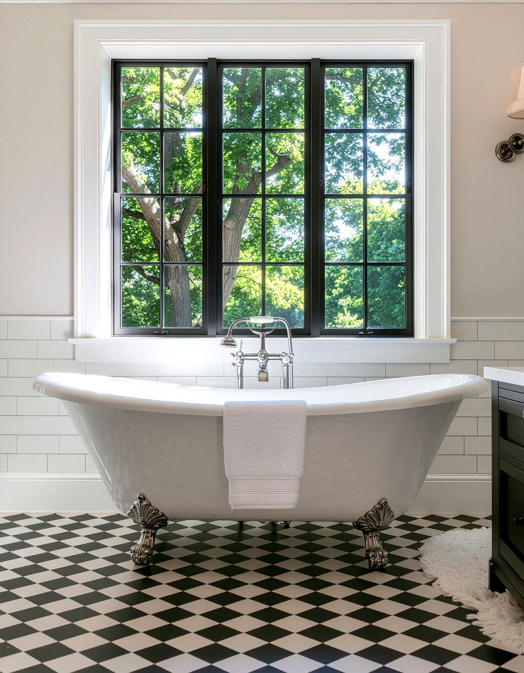 Vintage clawfoot tub - 30 bathroom depth ideas