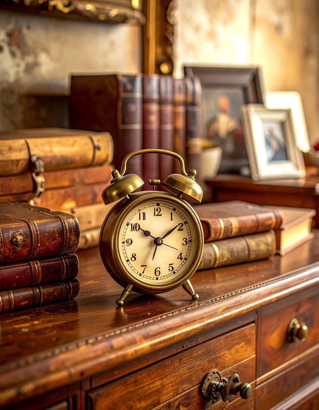 Vintage clock dresser vignette - 30 dresser vignette ideas