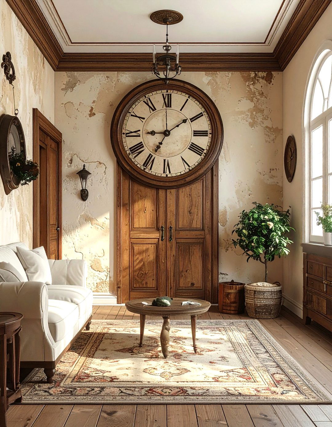 Vintage clock wall - 30 French cottage kitchen ideas