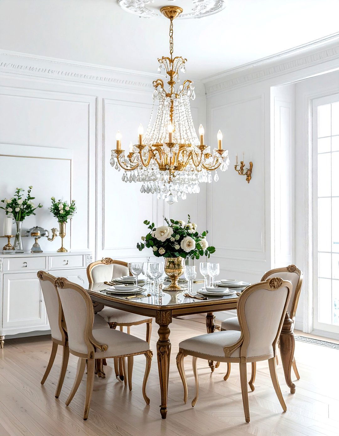 Vintage crystal chandelier - 30 vintage dining room ideas