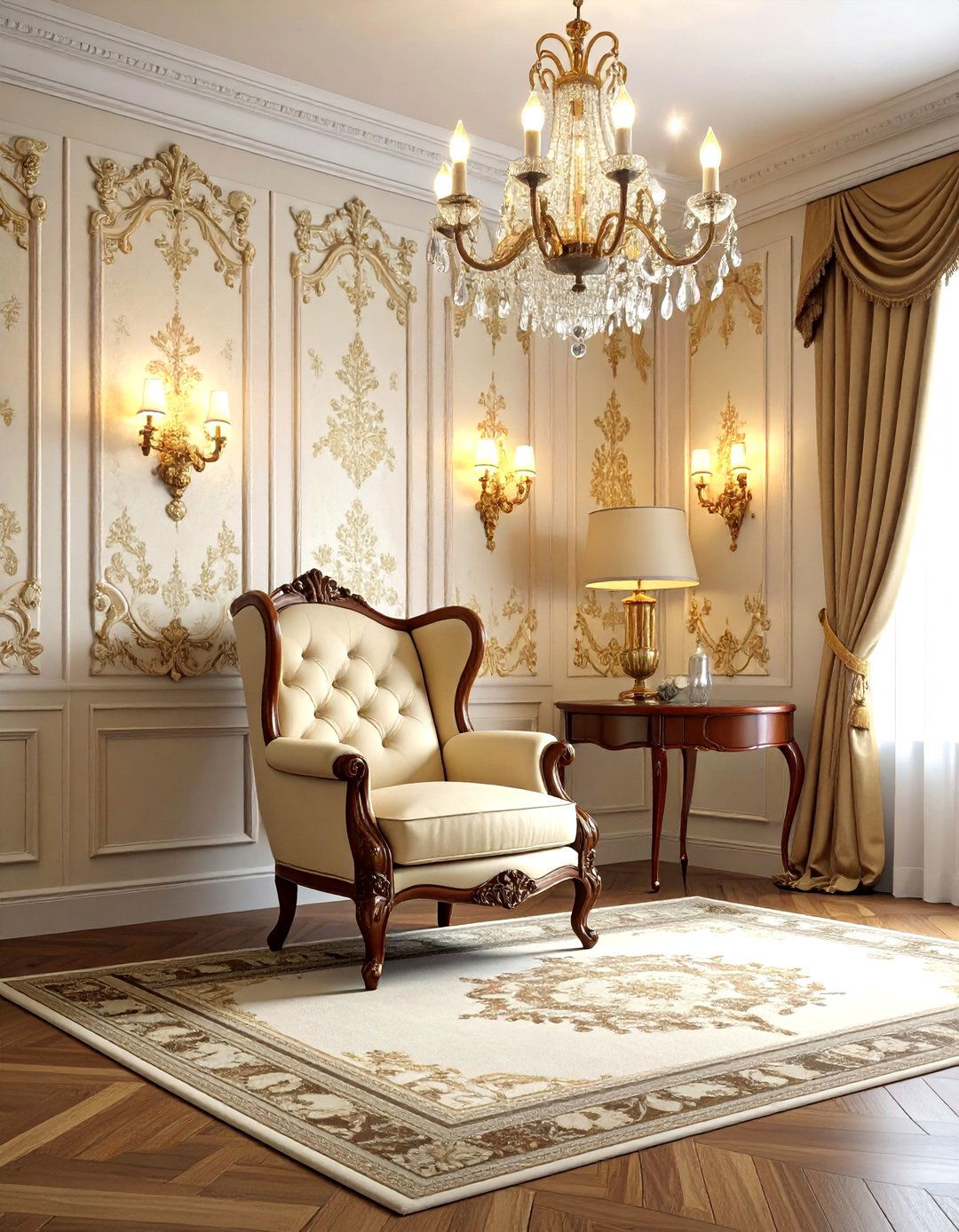 Vintage damask wallpaper - 30 living room wallpapers