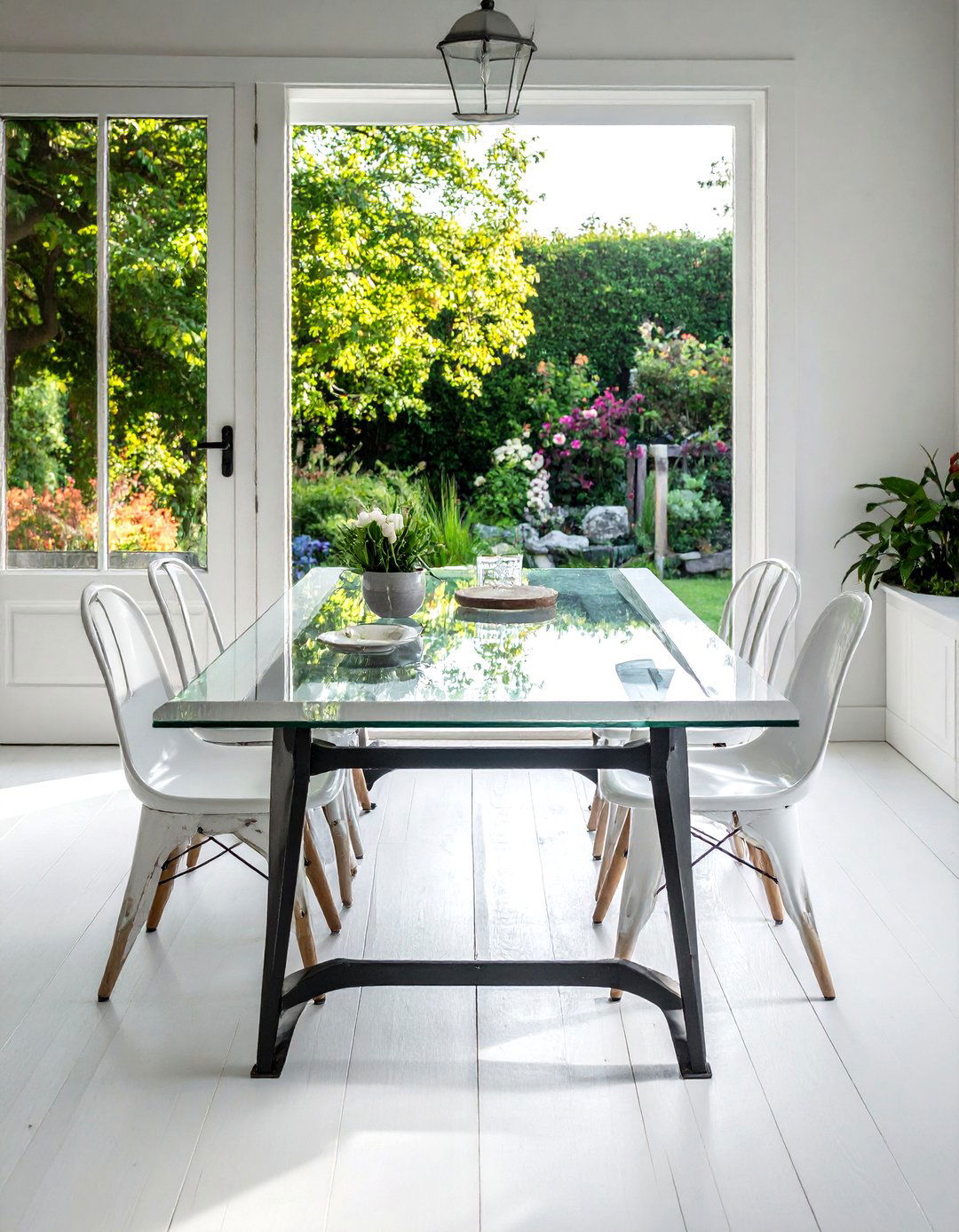 Vintage door table - 30 upcycled dining room ideas