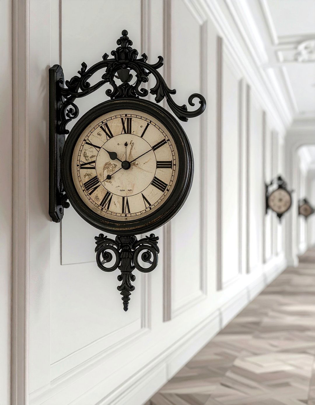 Vintage double sided wall clock - 30 wall clock ideas