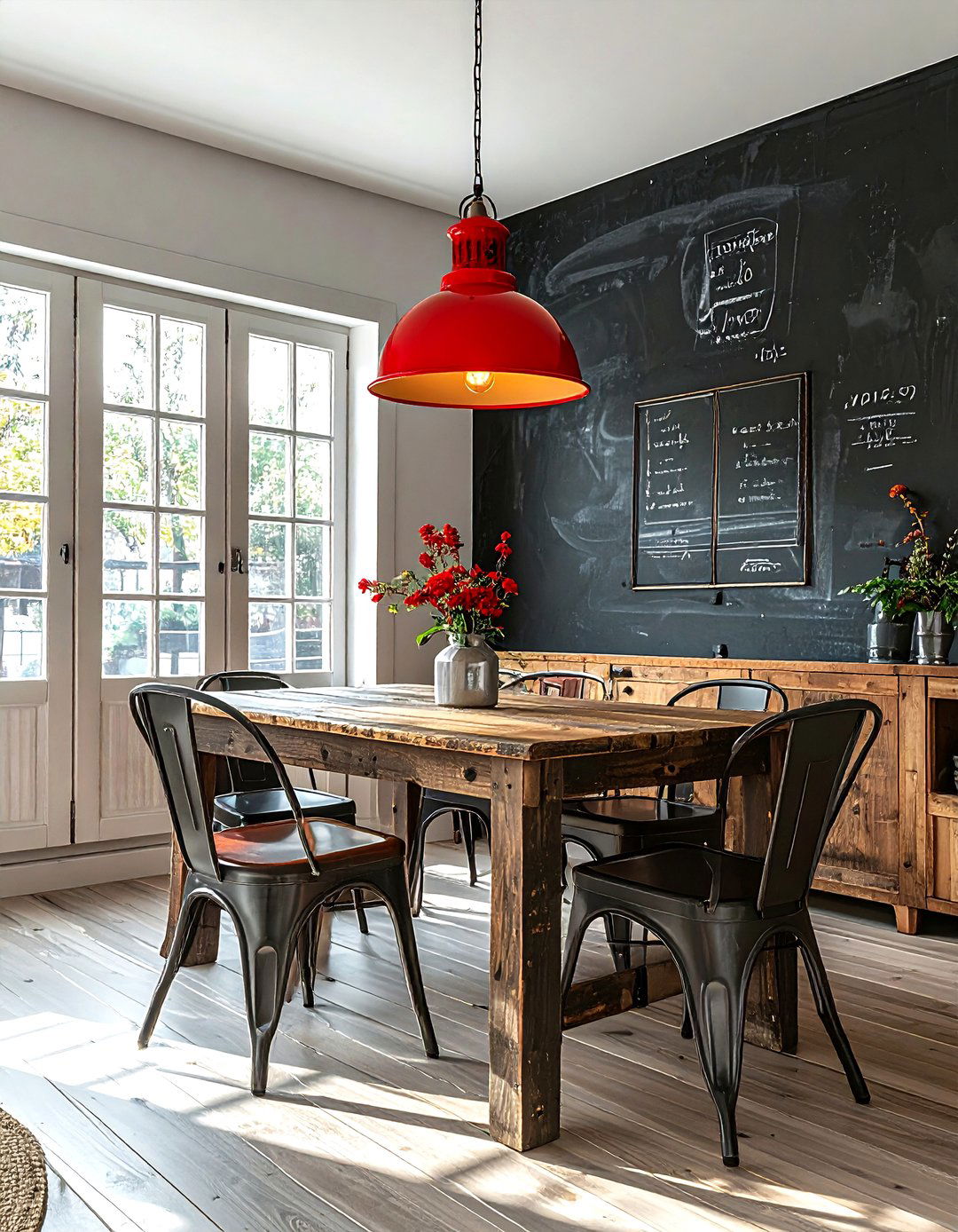 Vintage enamel light - 30 pendant light dining room ideas