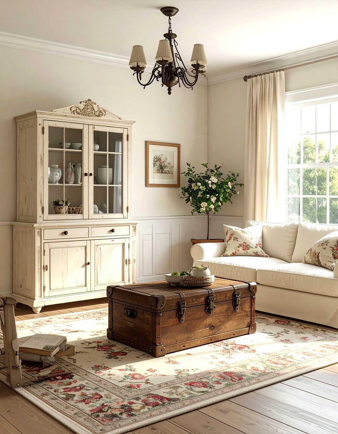 Vintage farmhouse living room cream - 30 farmhouse cream living room ideas