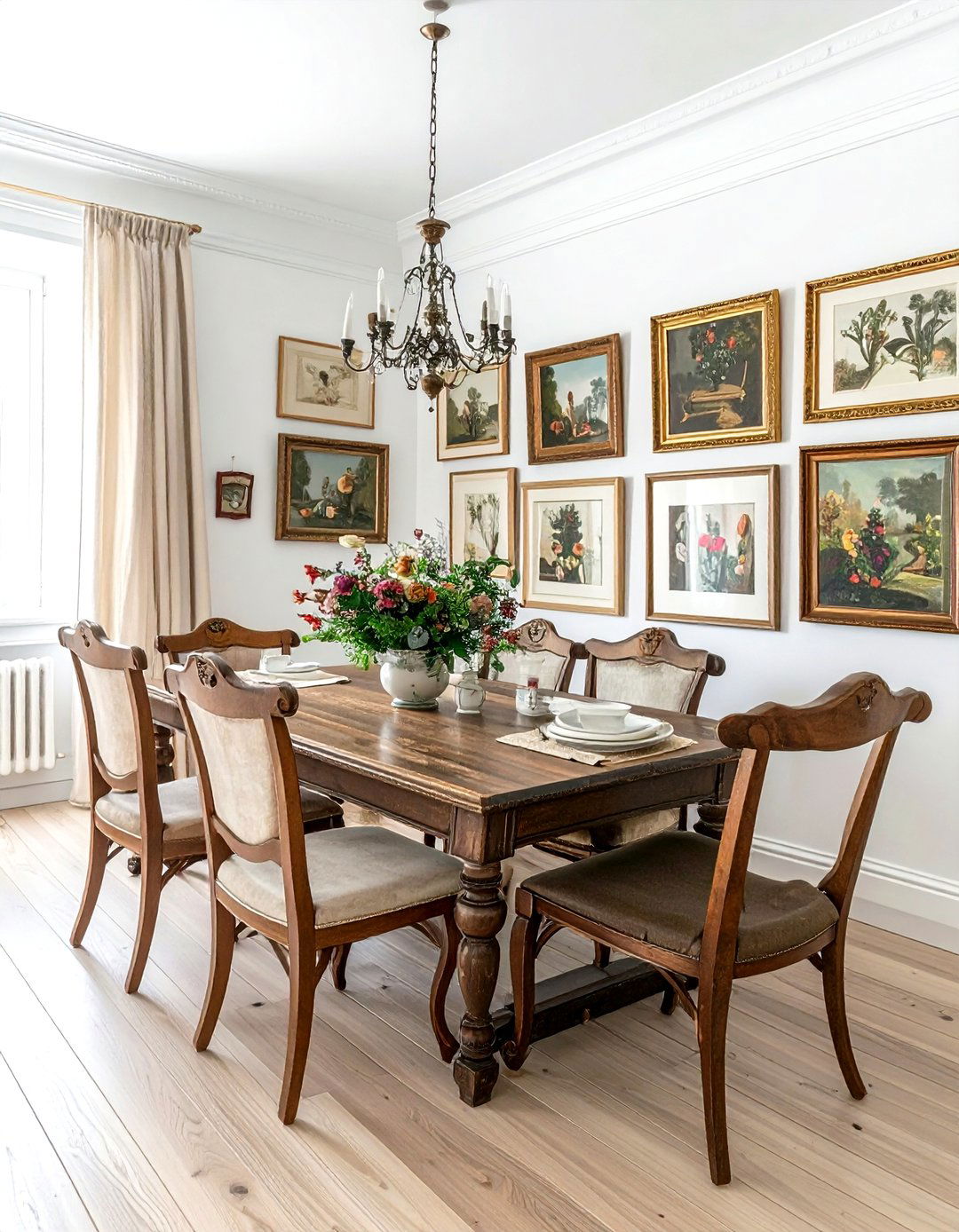 Vintage gallery wall dining room - 30 vintage dining room ideas