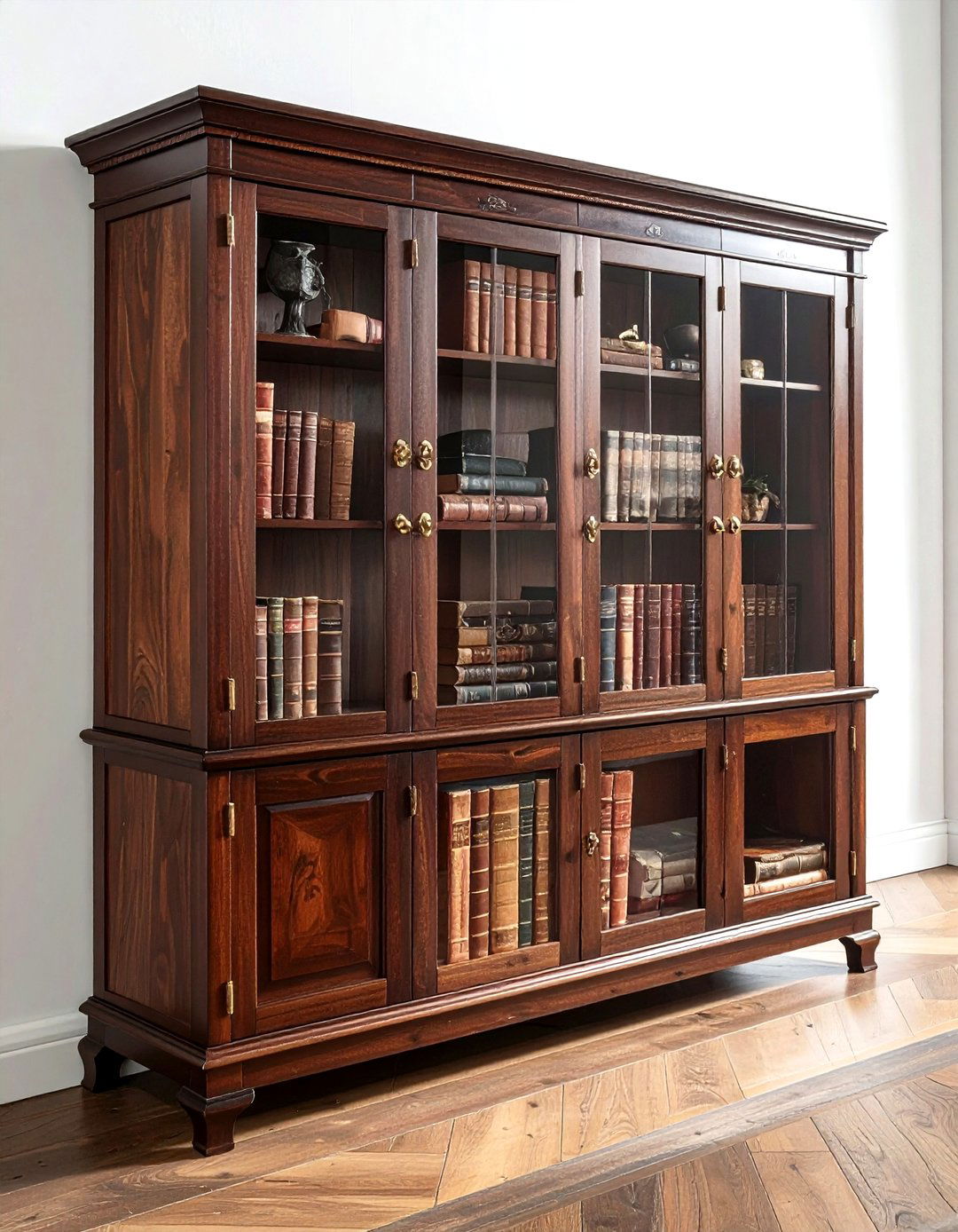Vintage glass cabinet - 30 book collection display ideas