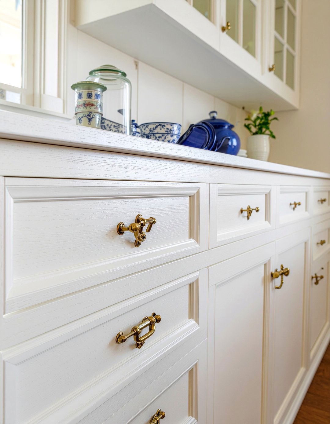 Vintage gold cabinet latches - 30 gold kitchen hardware ideas