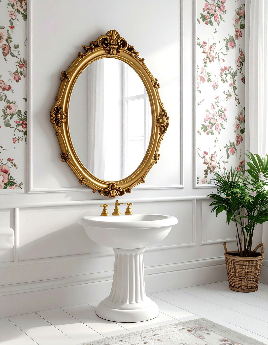 Vintage gold mirror - 30 sophisticated bathroom ideas