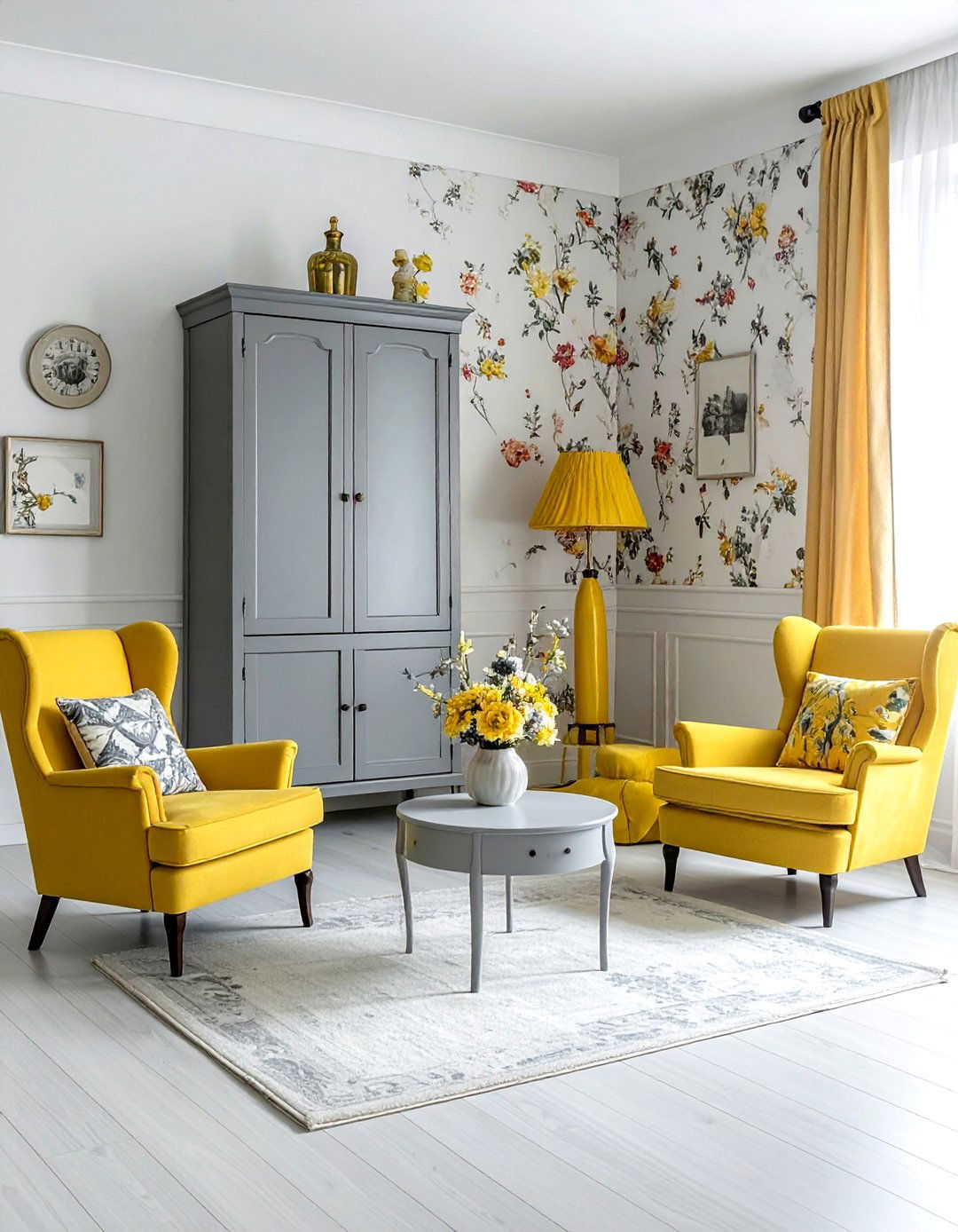 Vintage gray and yellow living room - 30 gray and yellow living room ideas