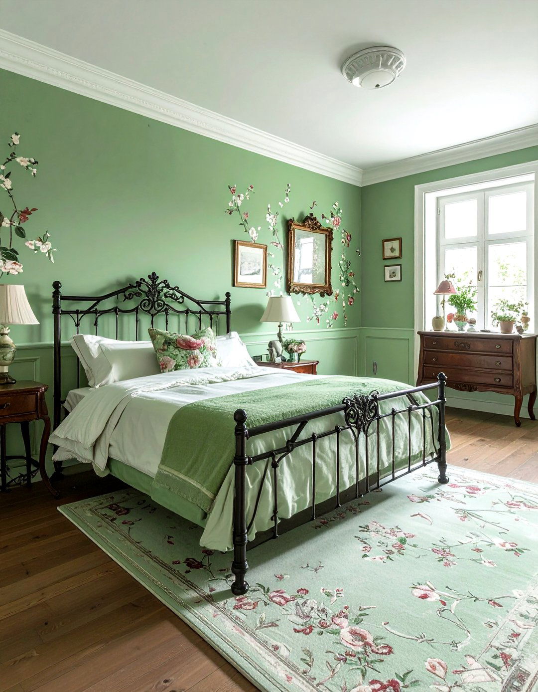 Vintage green bedroom - 30 cool green bedroom ideas