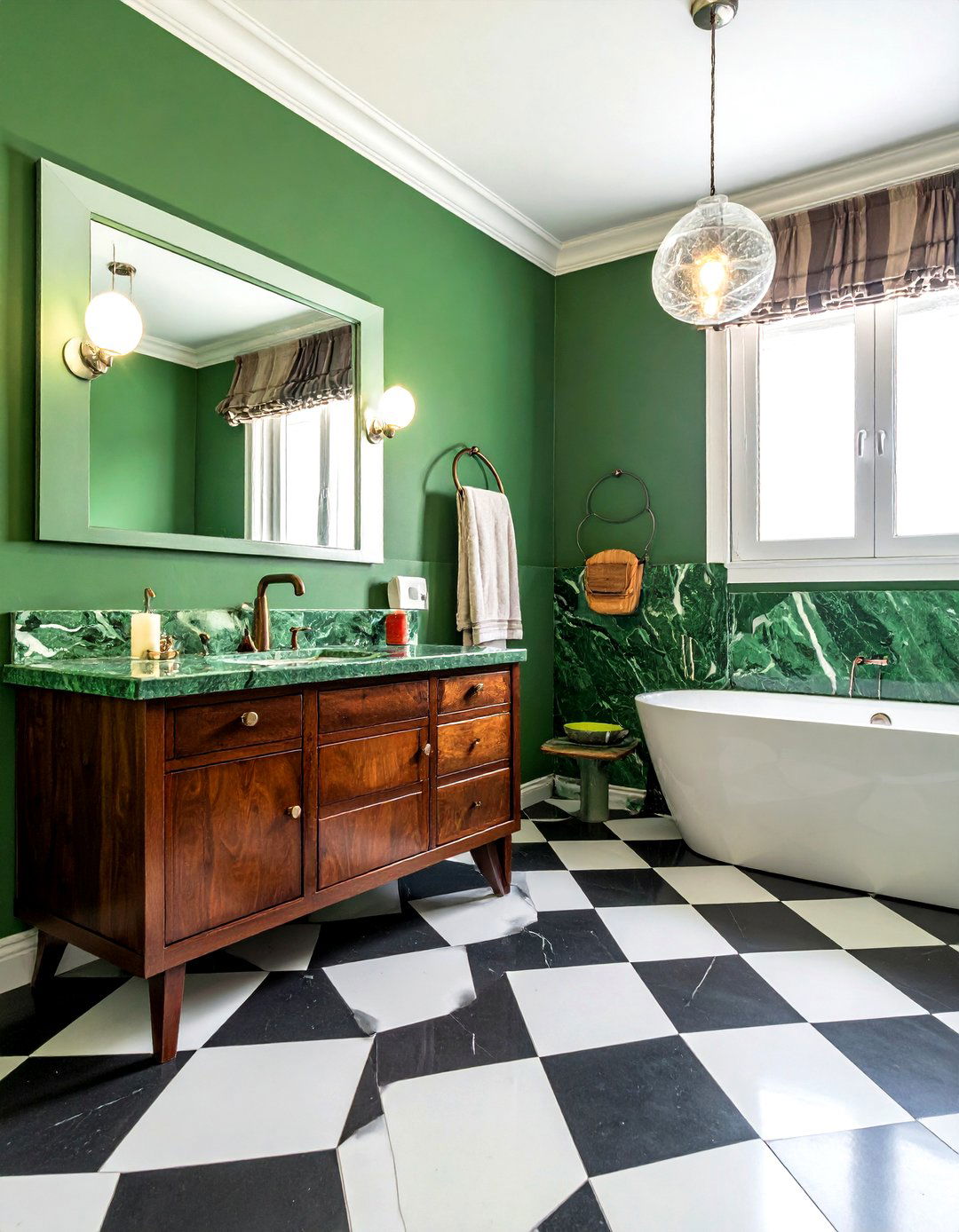 Vintage green marble bathroom - 30 green marble bathroom ideas