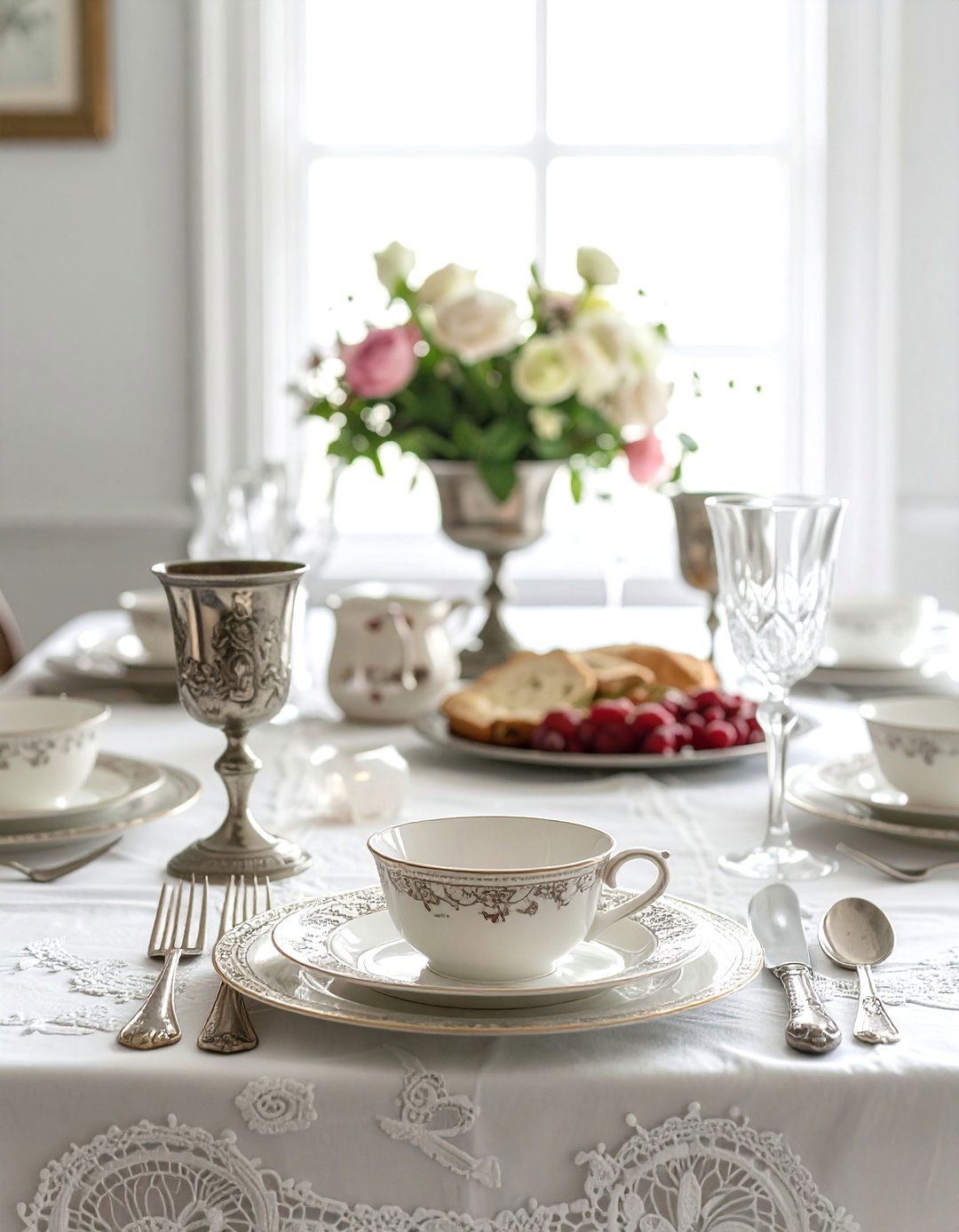 Vintage heirloom Seder dining - 30 Passover dining room ideas