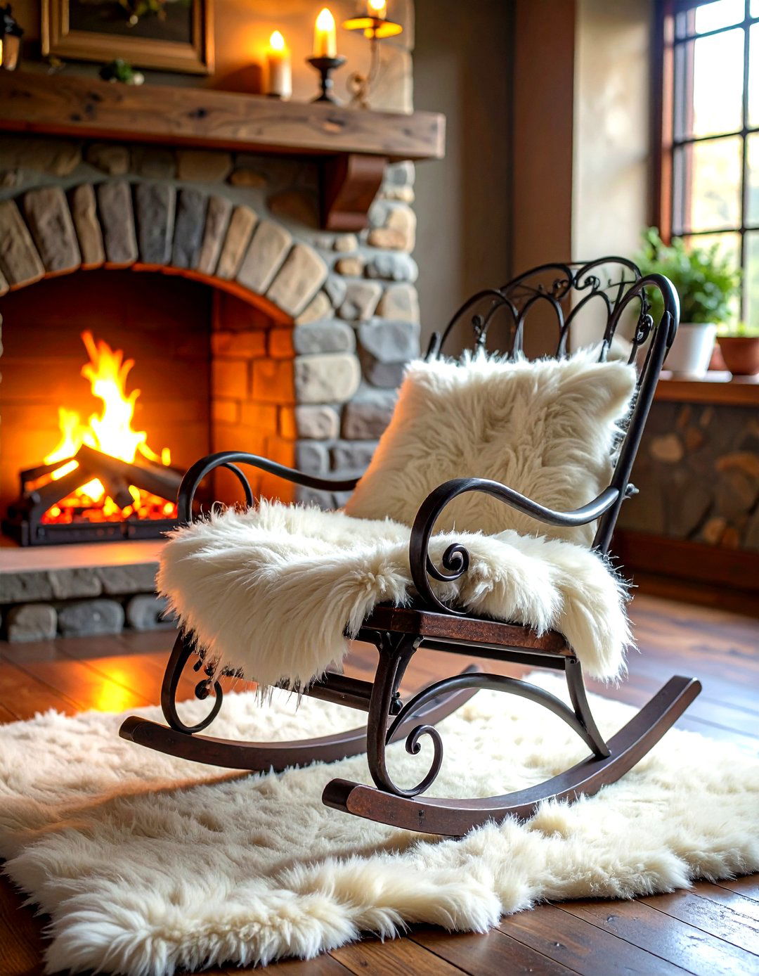 Vintage iron rocking chair - 30 living room iron furniture ideas