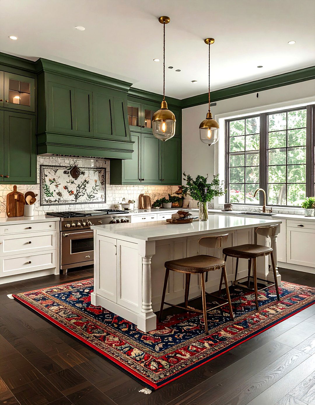 Vintage kitchen runner - 30 maximalist kitchen ideas