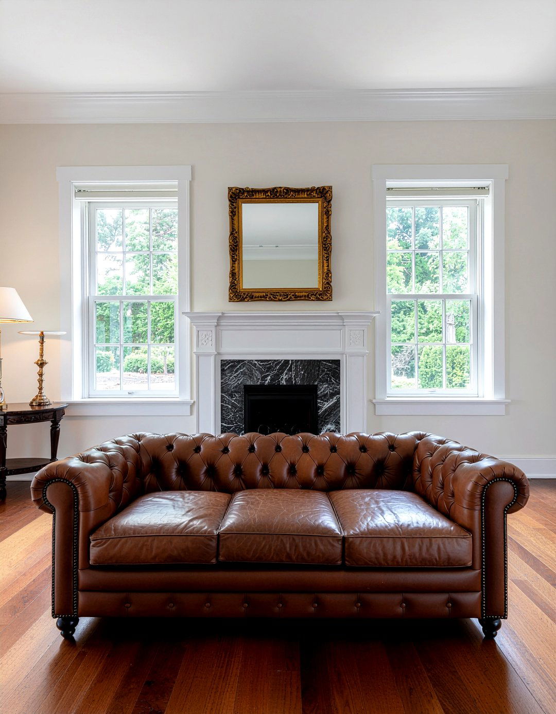 Vintage leather sofa - 30 leather living room ideas