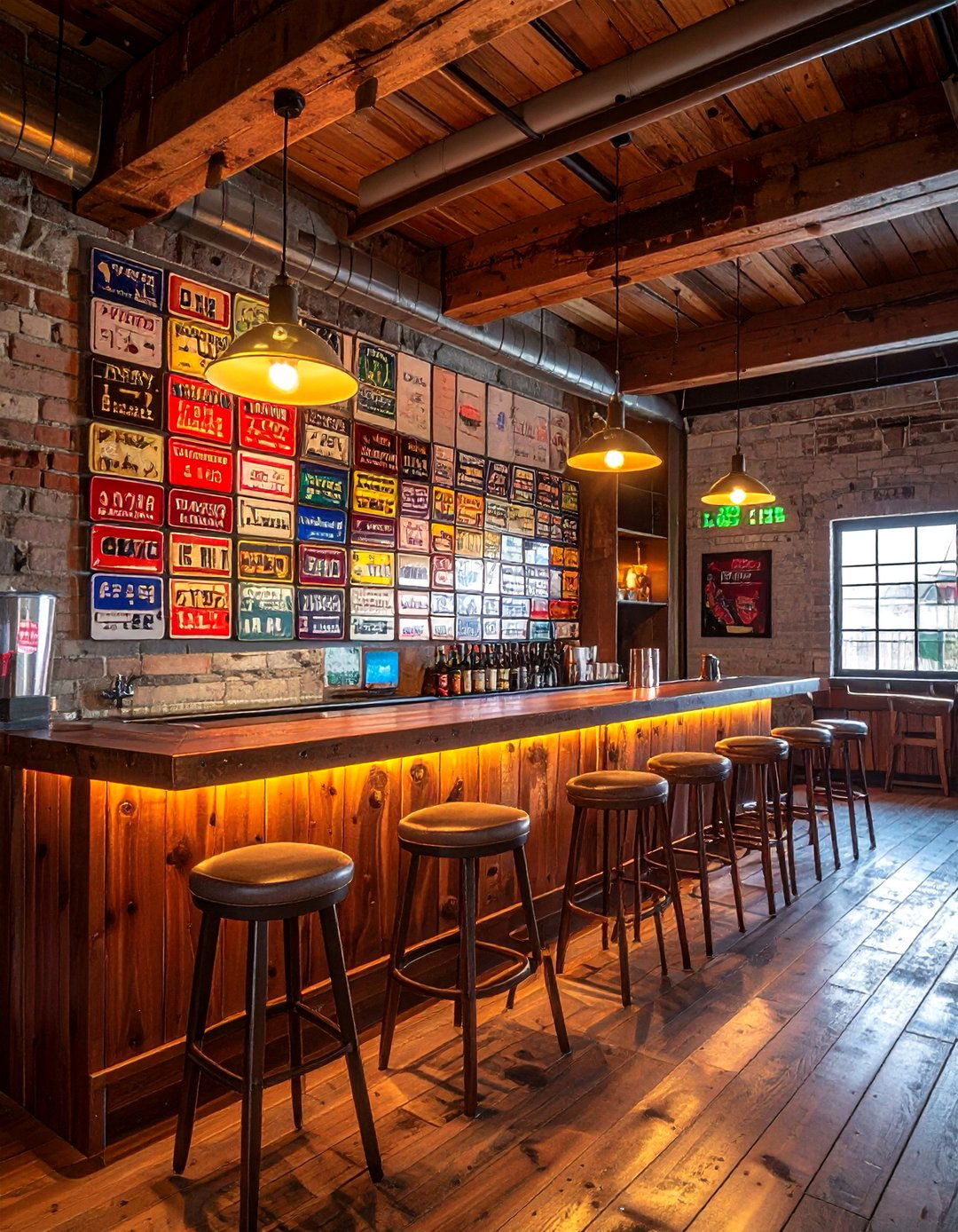 Vintage license plate wall - 30 vintage travel decor ideas