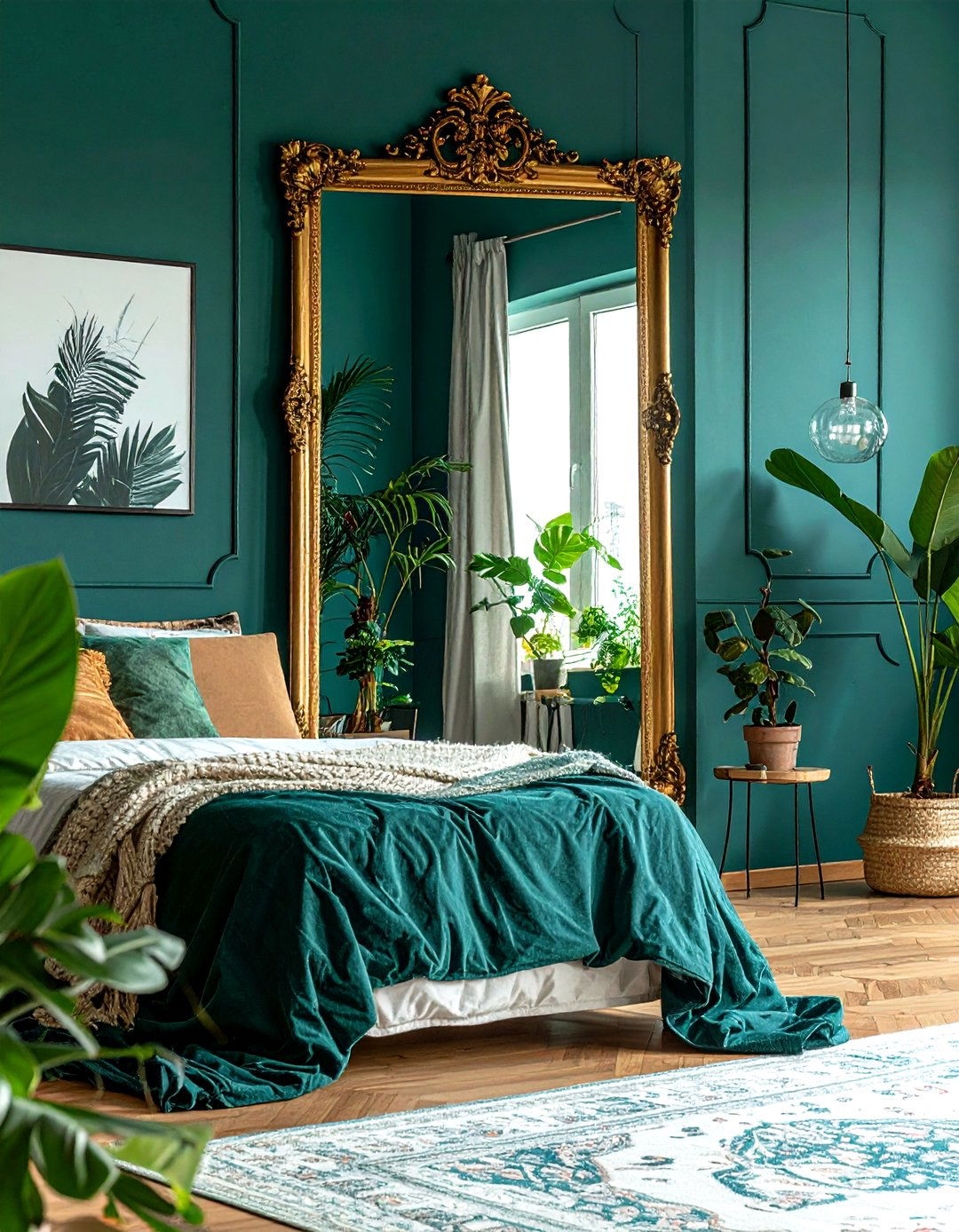 Vintage mirror teal bedroom - 30 bohemian teal bedroom ideas