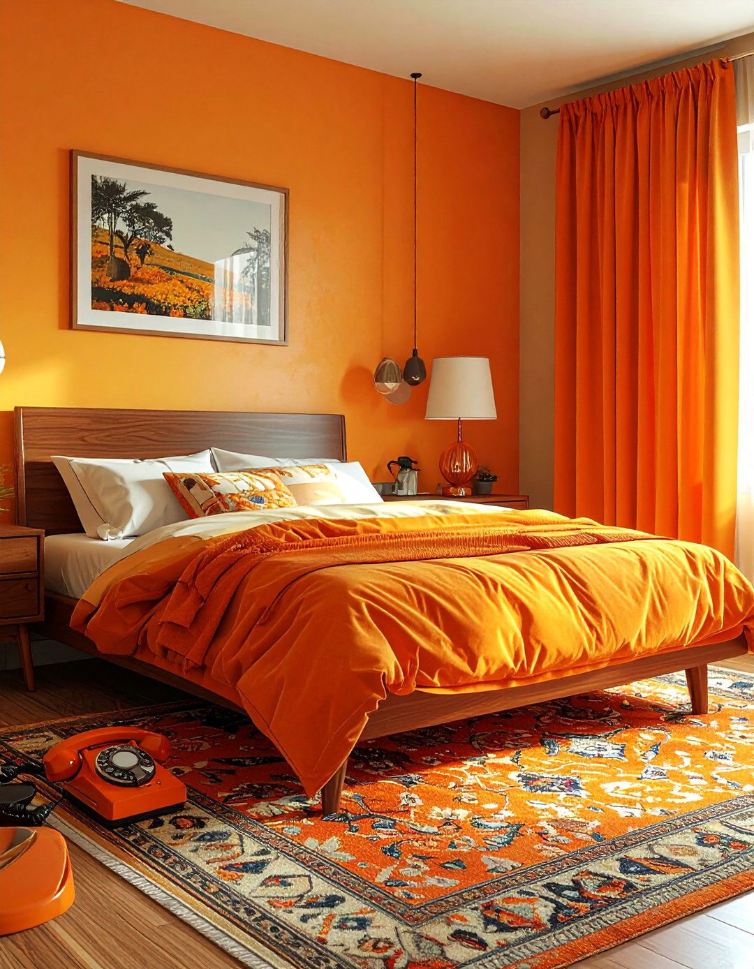Vintage orange bedroom - 30 orange bedroom ideas