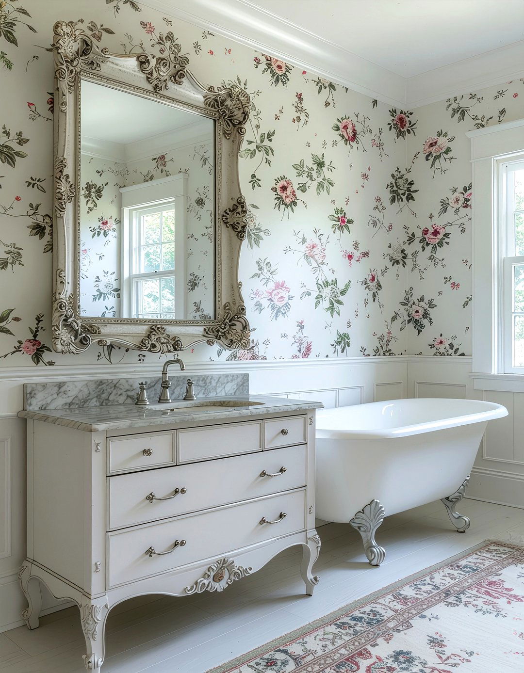 Vintage ornate bathroom mirror - 30 bathroom mirror statement ideas
