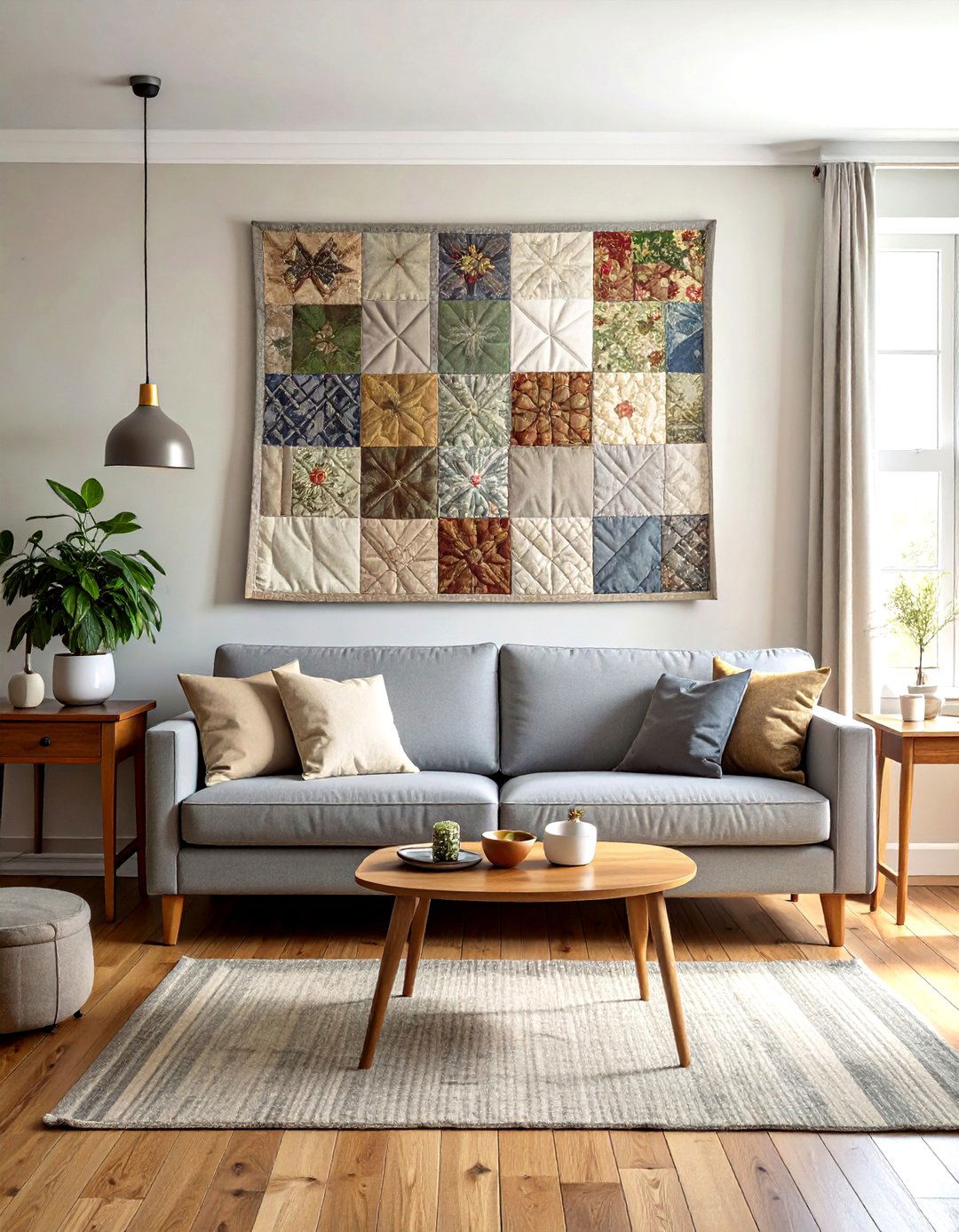 Vintage patchwork quilt living room - 30 patchwork living room ideas