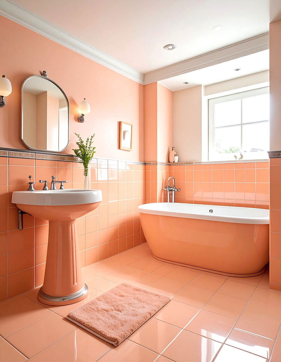Vintage peach bathroom - 30 peach bathroom ideas