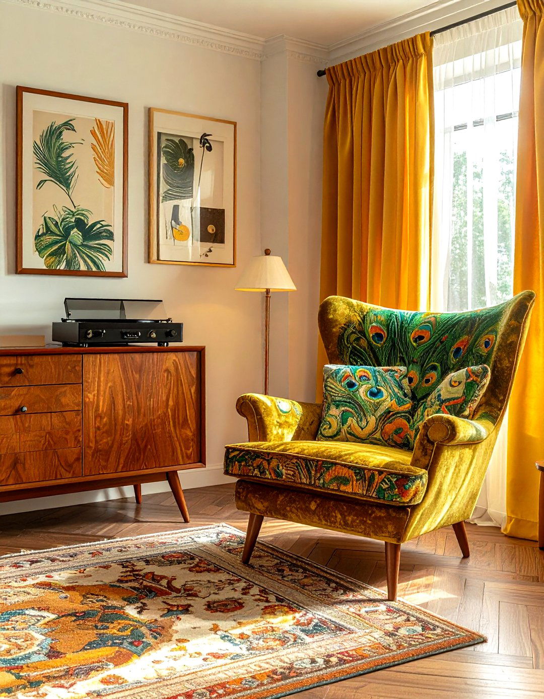 Vintage peacock chair styling - 30 living room peacock chair ideas