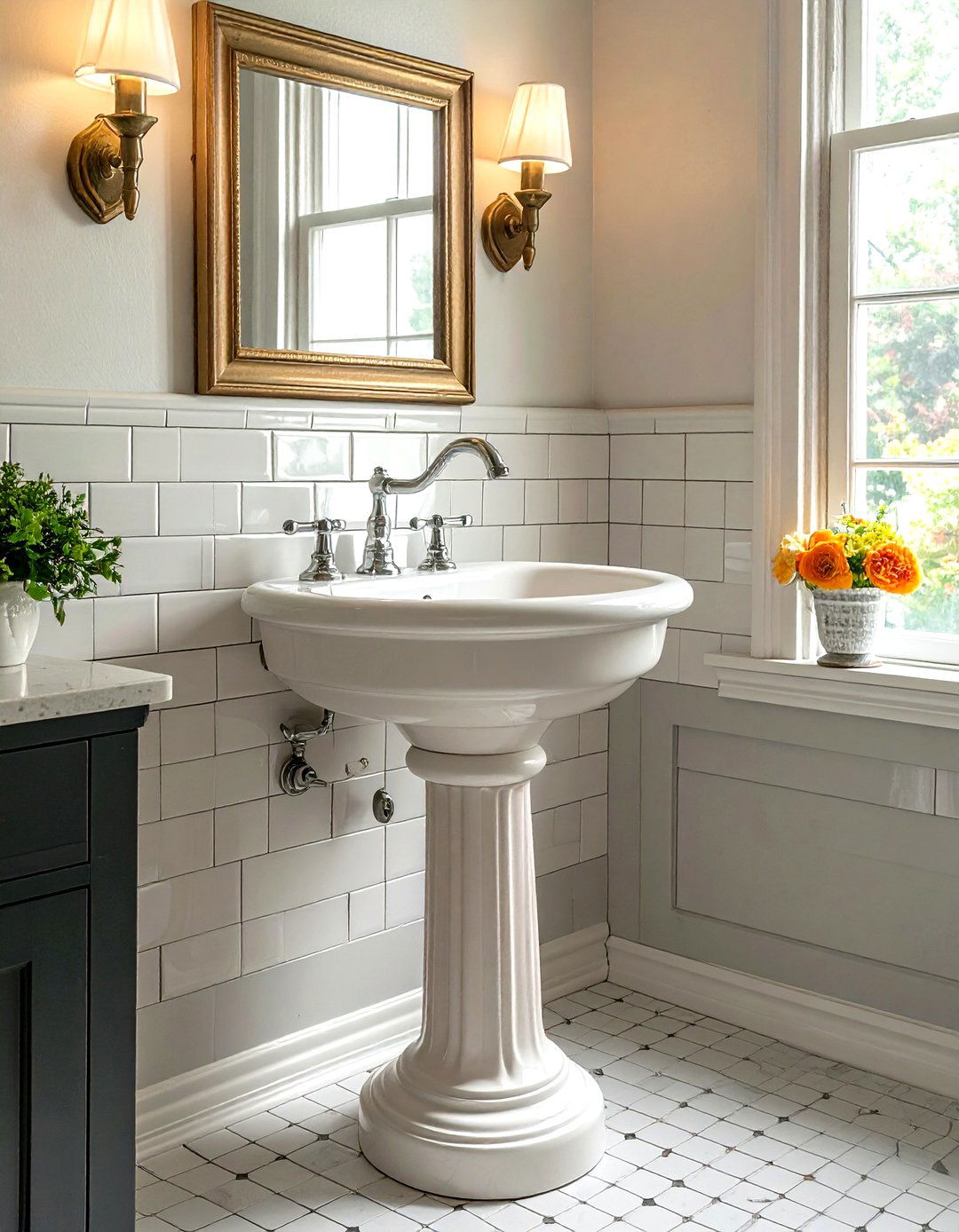 Vintage pedestal sink - 30 Southern bathroom ideas