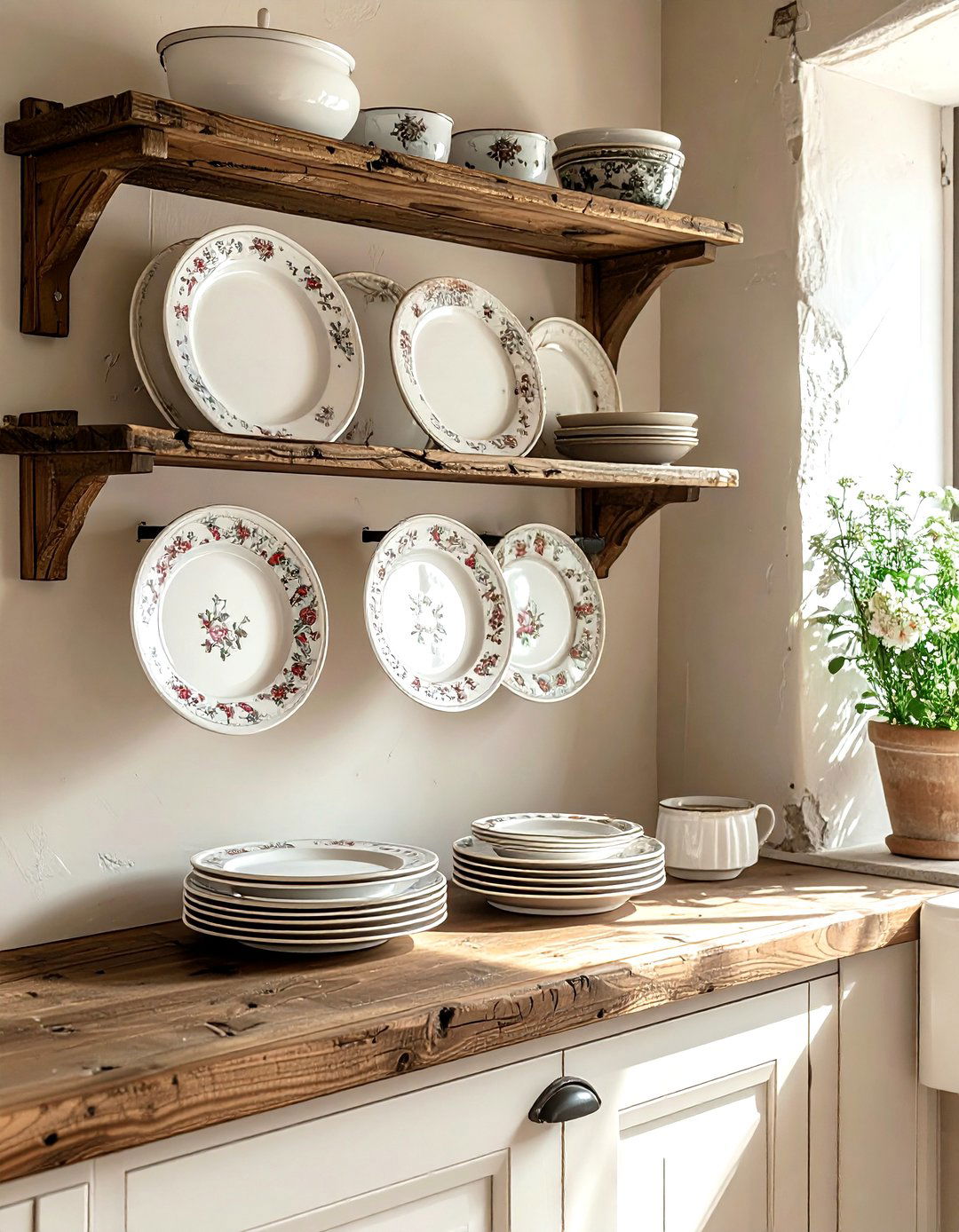 Vintage plate rack - 30 French cottage kitchen ideas