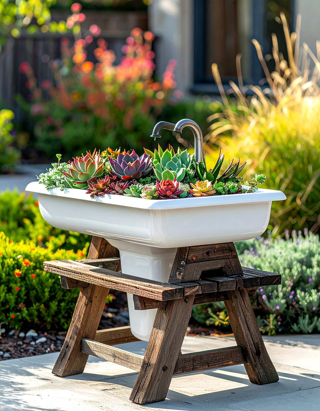 Vintage porcelain sinks - 30 vintage planter ideas