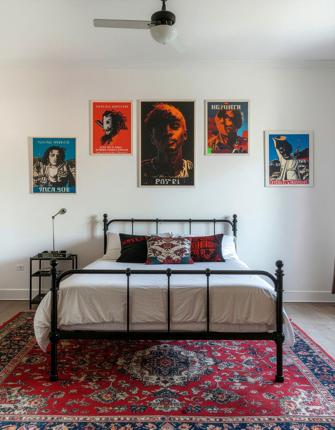 Vintage rock poster wall - 30 rock and roll bedroom ideas
