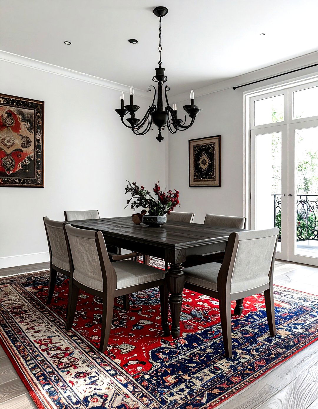 Vintage rug dining room - 30 Fixer Upper dining room ideas